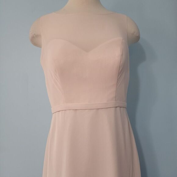 Symphony Of Venus Sheer Chiffon Covers Sweatheart Bodice Gown Blush Sze 12 Blush - Picture 7 of 13